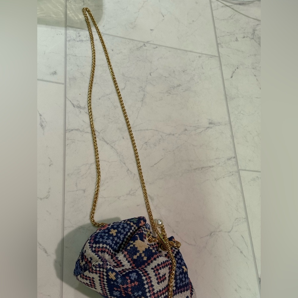 Elegant Blue and Gold Women's Bag